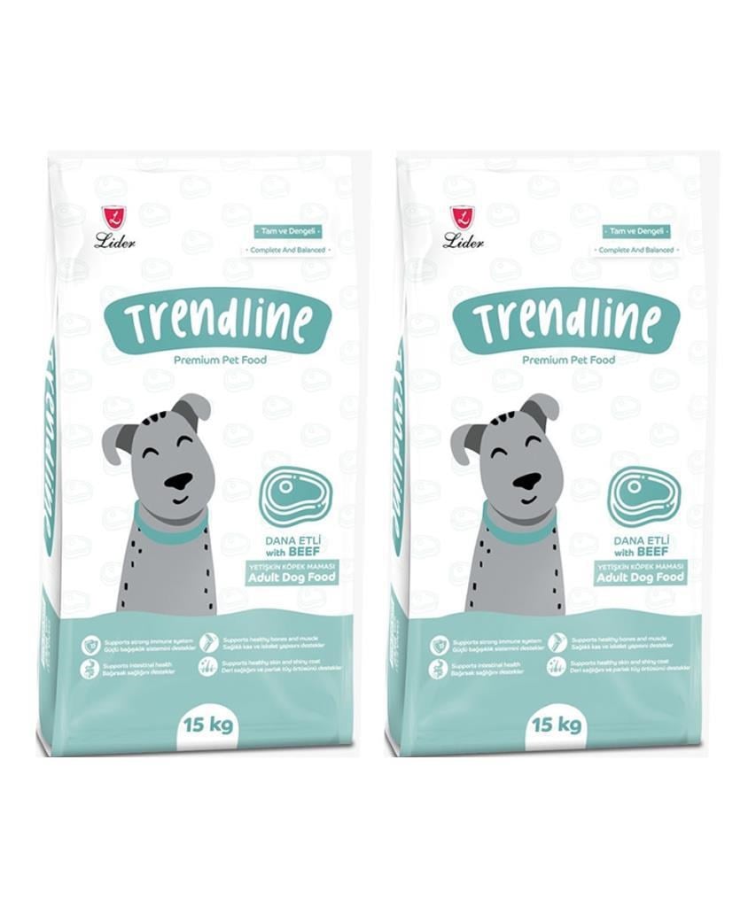 Trendline Dog Biftekli Köpek Maması 15 Kg 2'Li Set