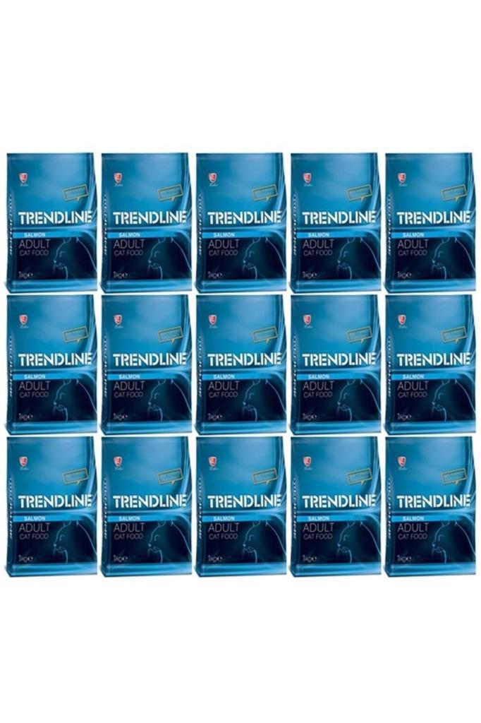 Trendline Somonlu Yetişkin Kedi Maması 1 Kg X 15 Paket