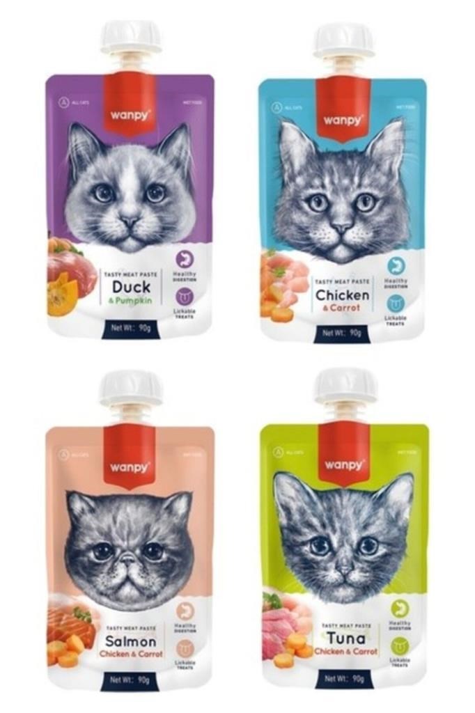 Wanpy 4 Çeşit Karma Kedi Et Ezmesi 90 Gr. X 4 Adet