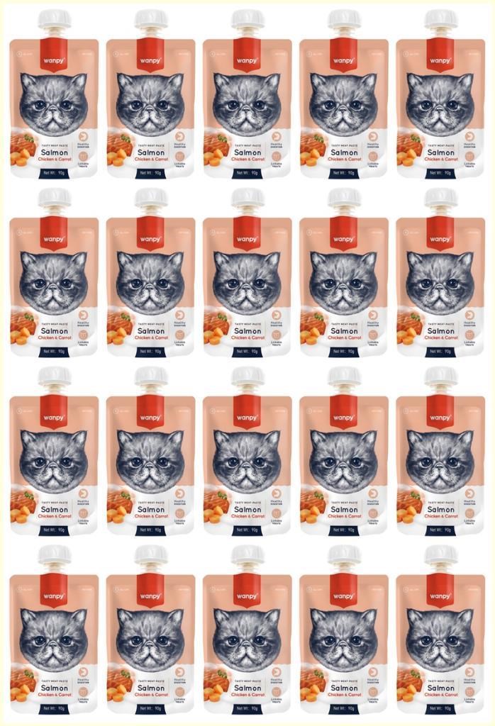 Wanpy Taze Somonlu & Tavuklu Kedi Et Ezmesi 90 Gr*20 Lİ PAKET