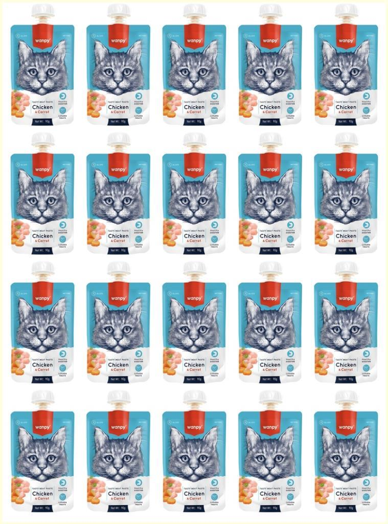 Wanpy Taze Tavuklu & Havuçlu Kedi Et Ezmesi 90 Gr*20 Lİ PAKET