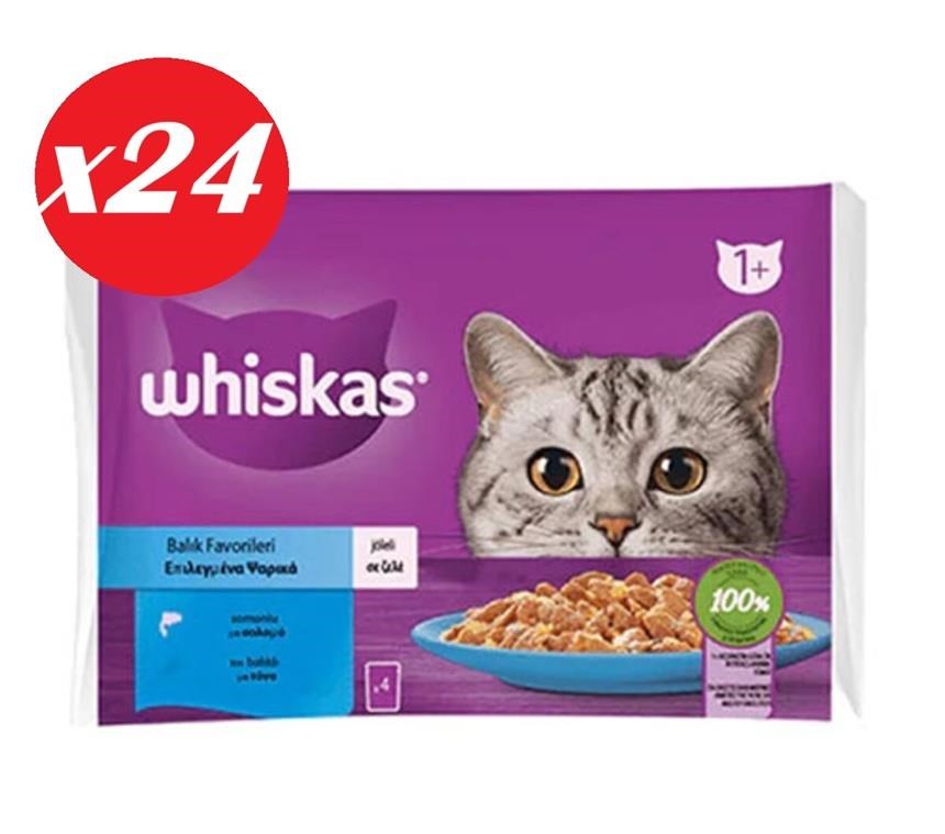 Whiskas Somonlu Ton Balıklı Yet.Kedi Kon. 4x85 Gr Set 24'lü