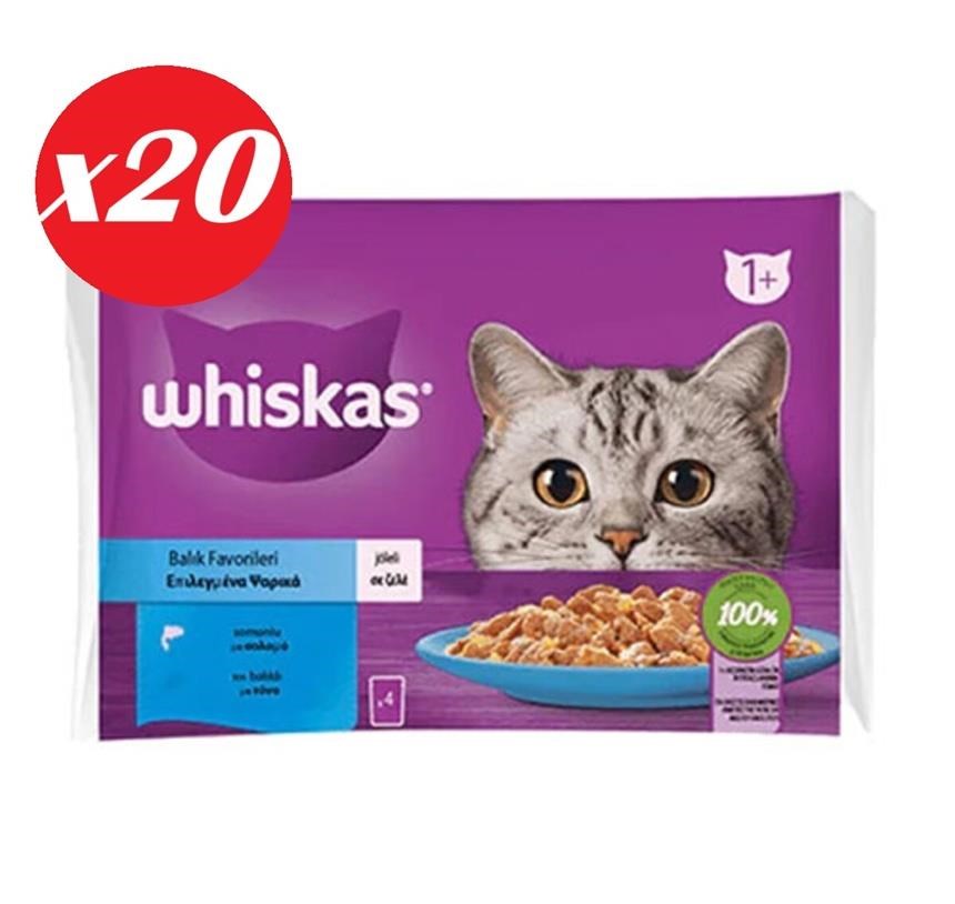 Whiskas Somonlu Ton Balıklı Yet.Kedi Kon. 4x85 Gr Set 20'li