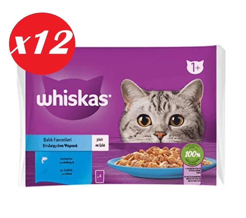 Whiskas Somonlu Ton Balıklı Yet.Kedi Kon. 4x85 Gr Set 12'li