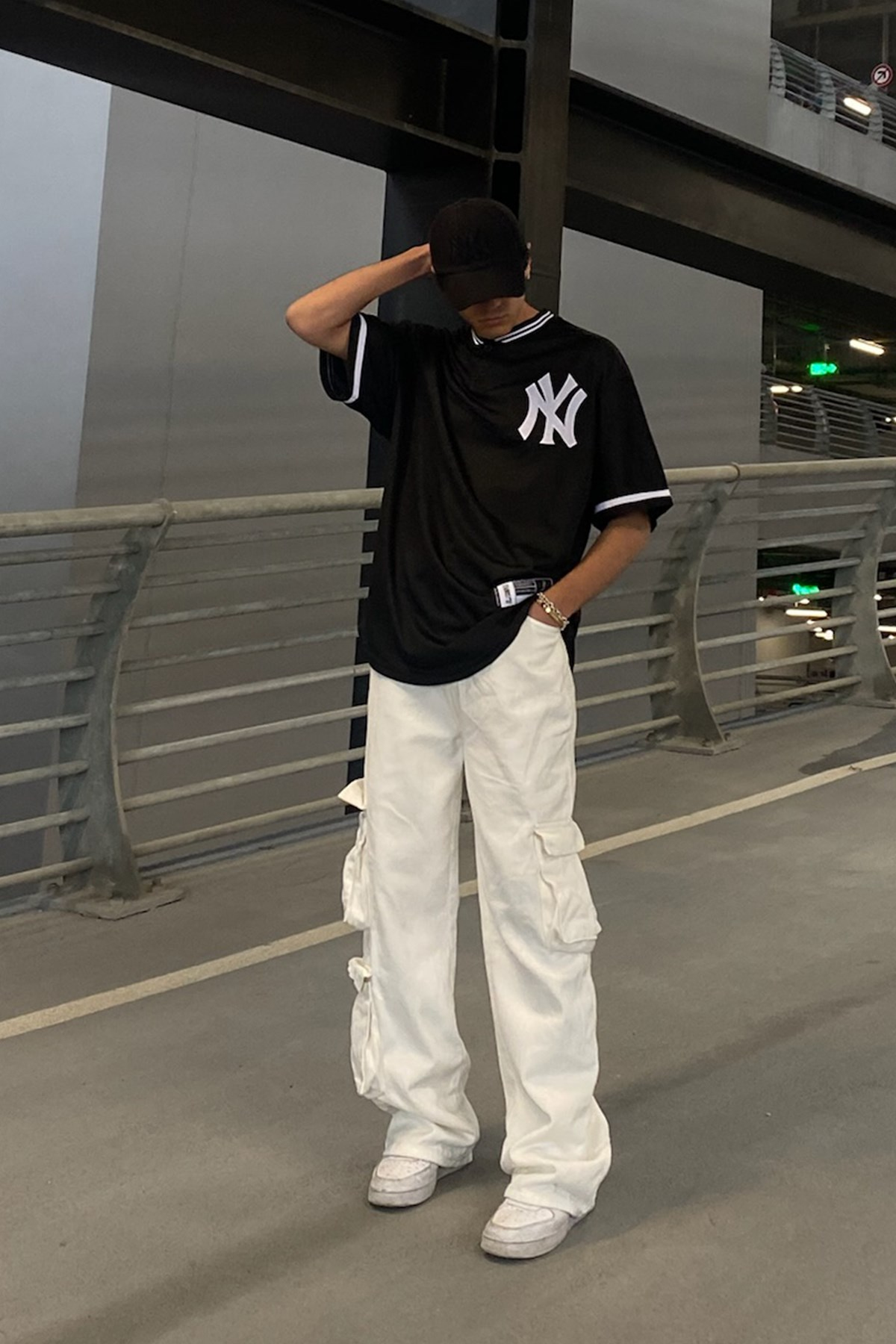 Yankees Polo Yaka Siyah Oversize Forma - Flaw Wears