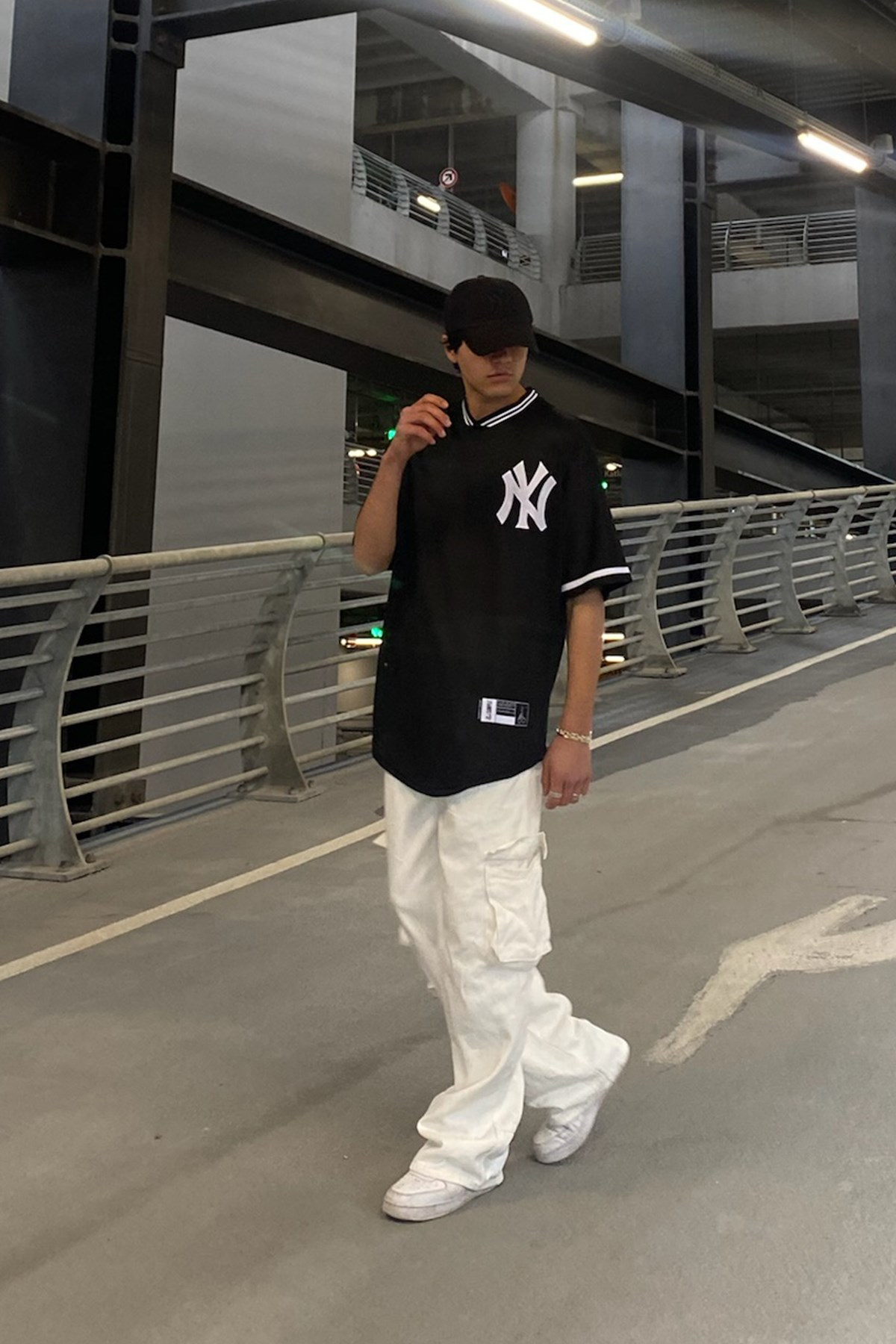 Yankees Polo Yaka Siyah Oversize Forma - Flaw Wears