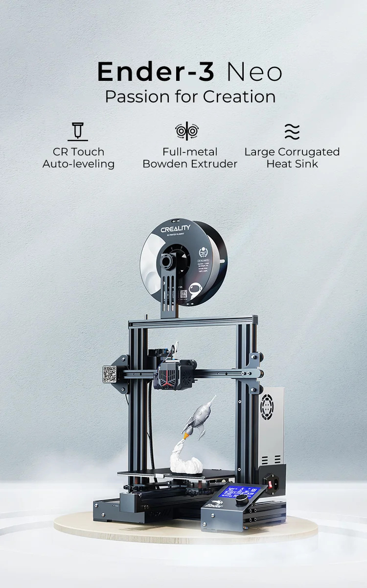 Creality Ender 3 V2 Neo 3D Printer CR Touch Steel Platform Full-Metal  Extruder