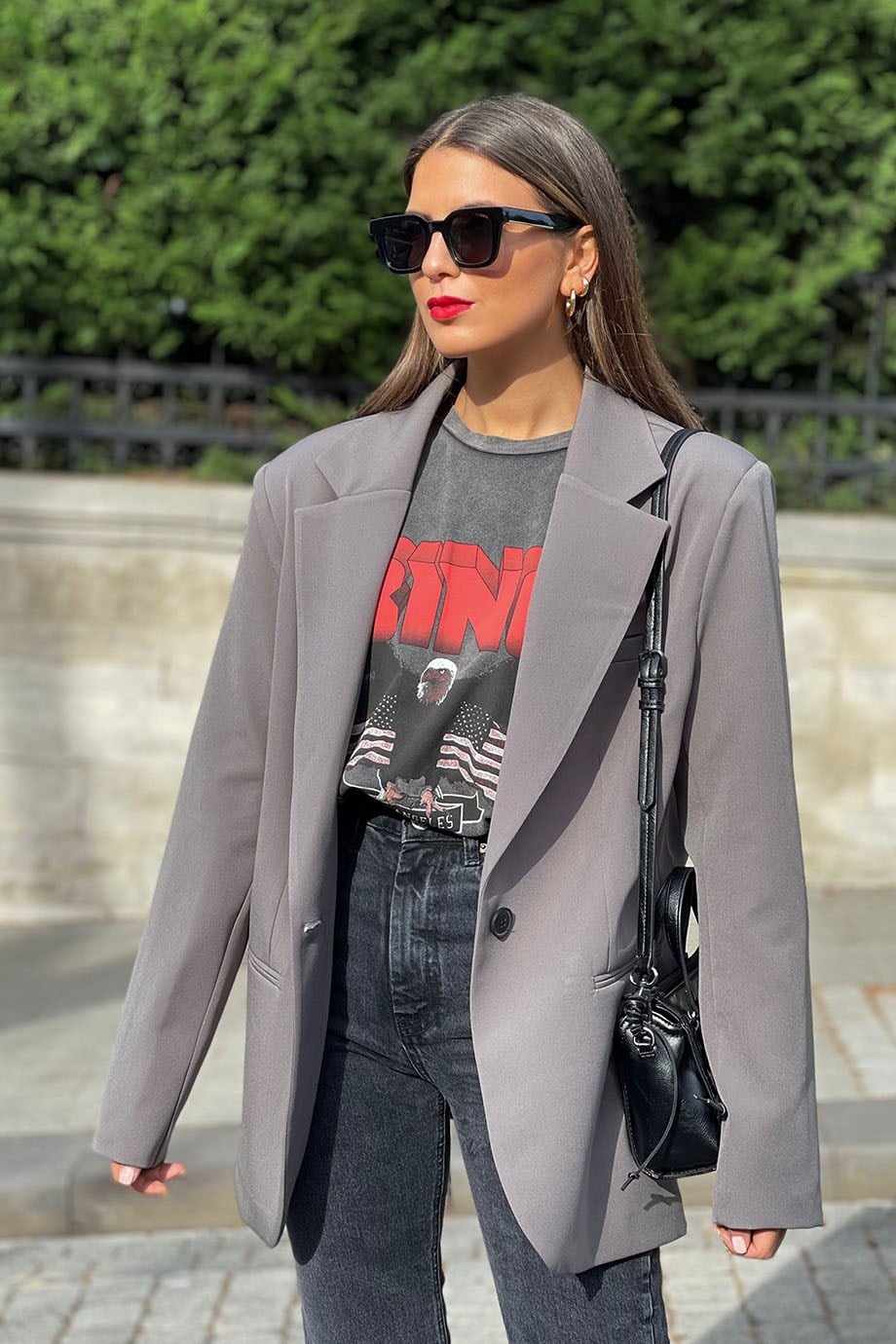 Füme Oversize Blazer Ceket