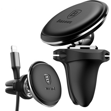 Baseus Magnetic Air Vent Mıknatıslı Araç Tutucu Kablo Klipsli Sugx A01