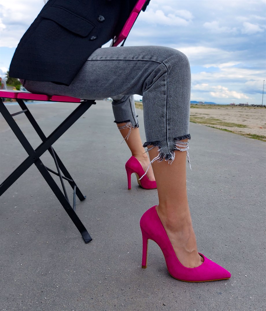 MERCY Fuşya Süet Stiletto MERC5482 - Main Image