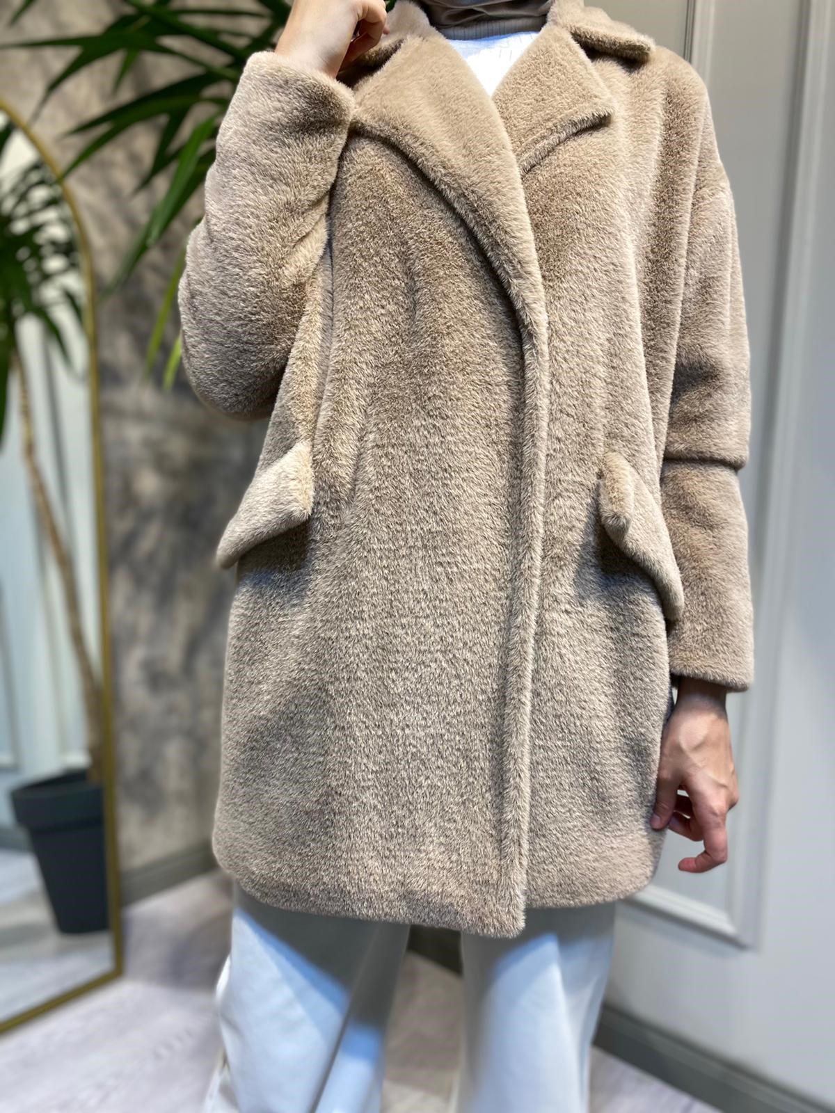 Nurcan Çetin Camel Kürk Kaban 20638 - Babilbutik