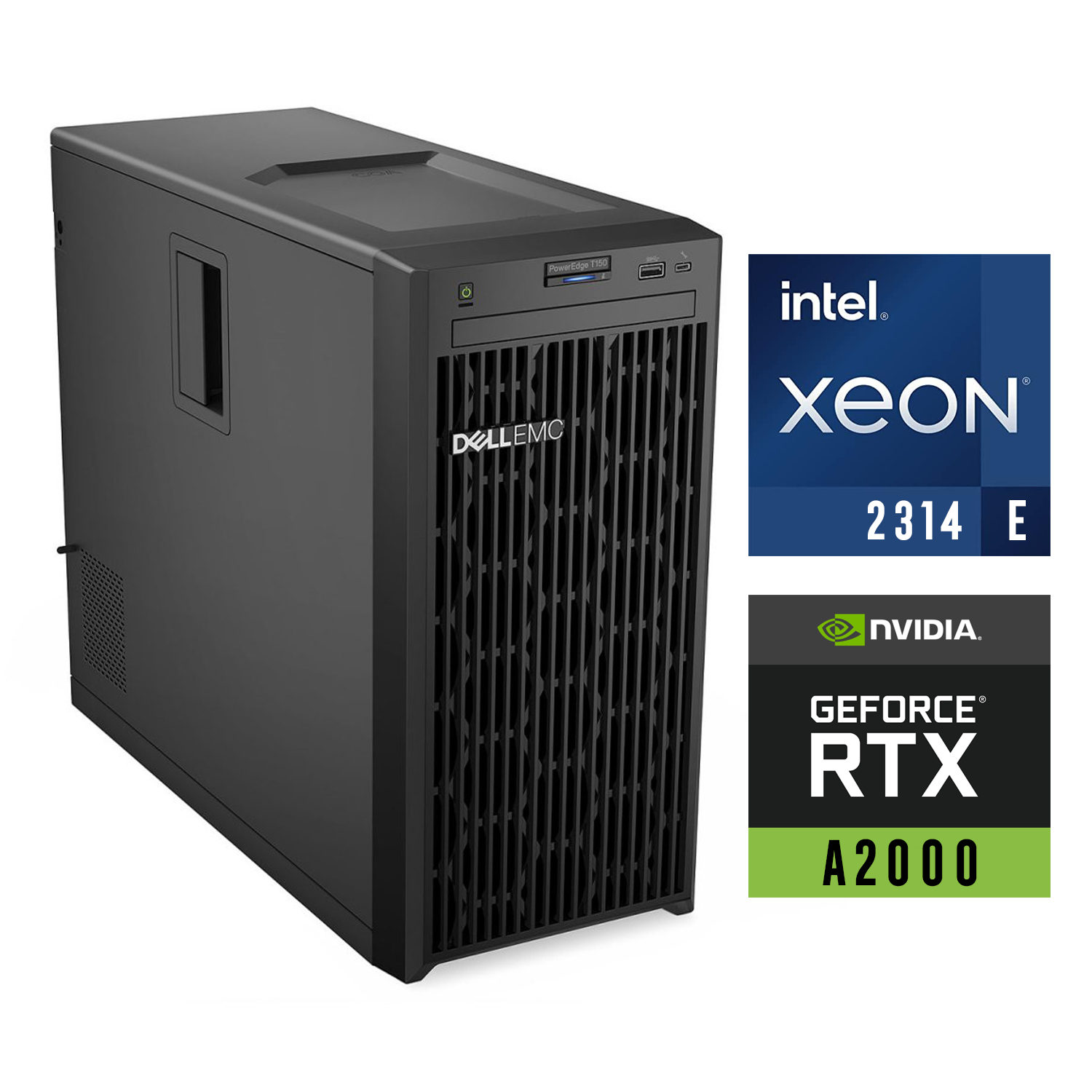 DELL PowerEdge T150 Intel Xeon E-2314 32GB 1TB HDD 12 GB RTXA2000 Fdos Server PET150SPL2 043