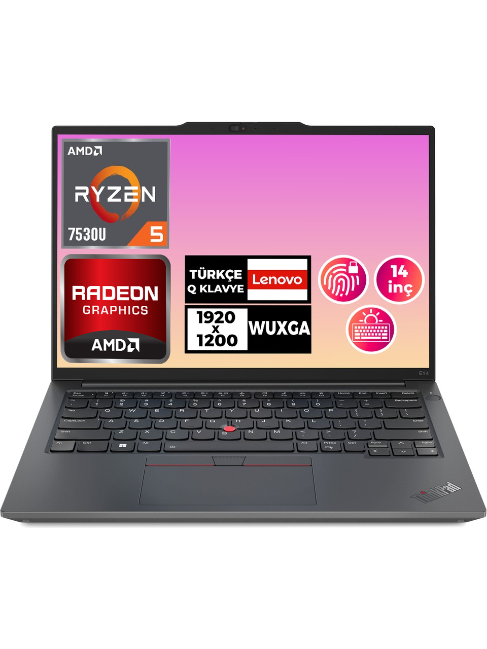 Lenovo ThinkPad E14 Gen 5 Ryzen 5 7530U 40GB 512GB SSD 14'' WUXGA W11P Notebook 21JR0009TX 011