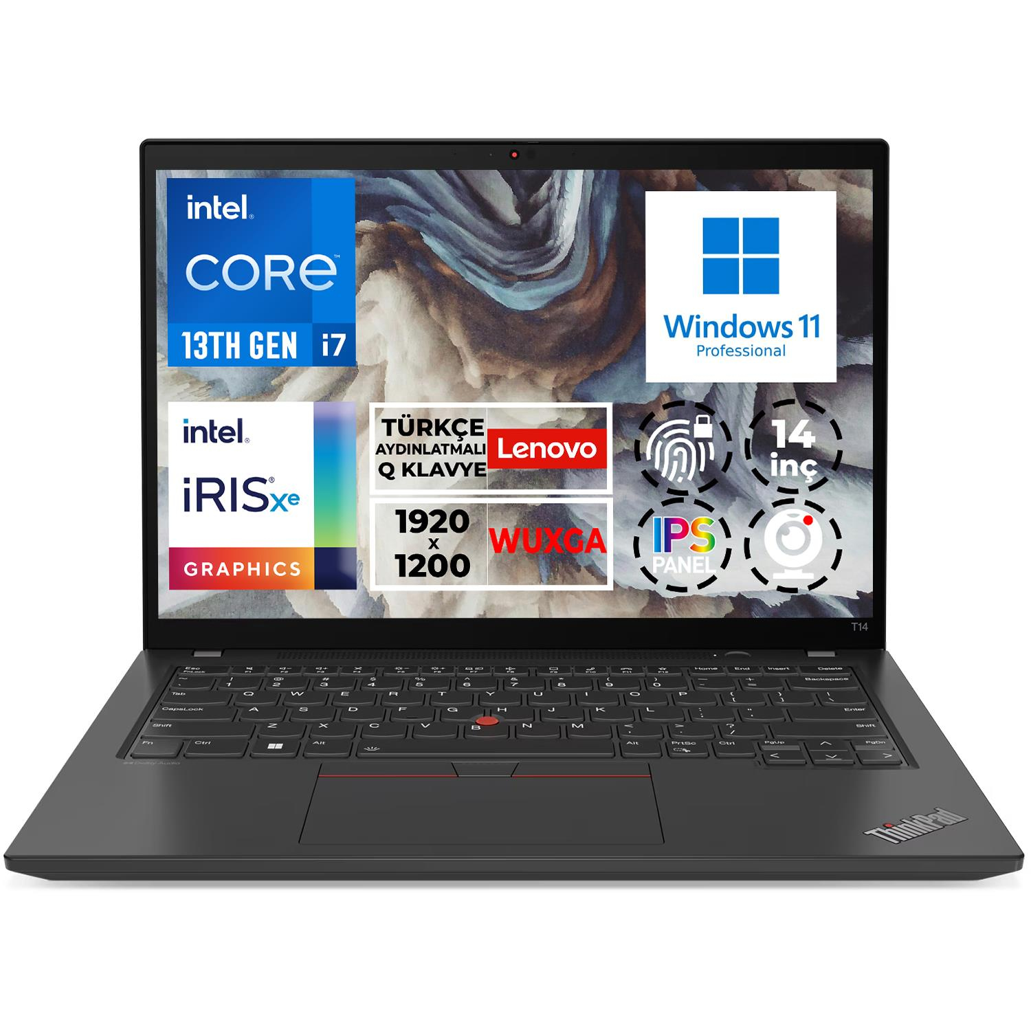 Lenovo ThinkPad T14 G4 i7-1355U 96GB 4TB SSD 14'' WUXGA W11P Taşınabilir Bilgisayar 21HD005BTX 010