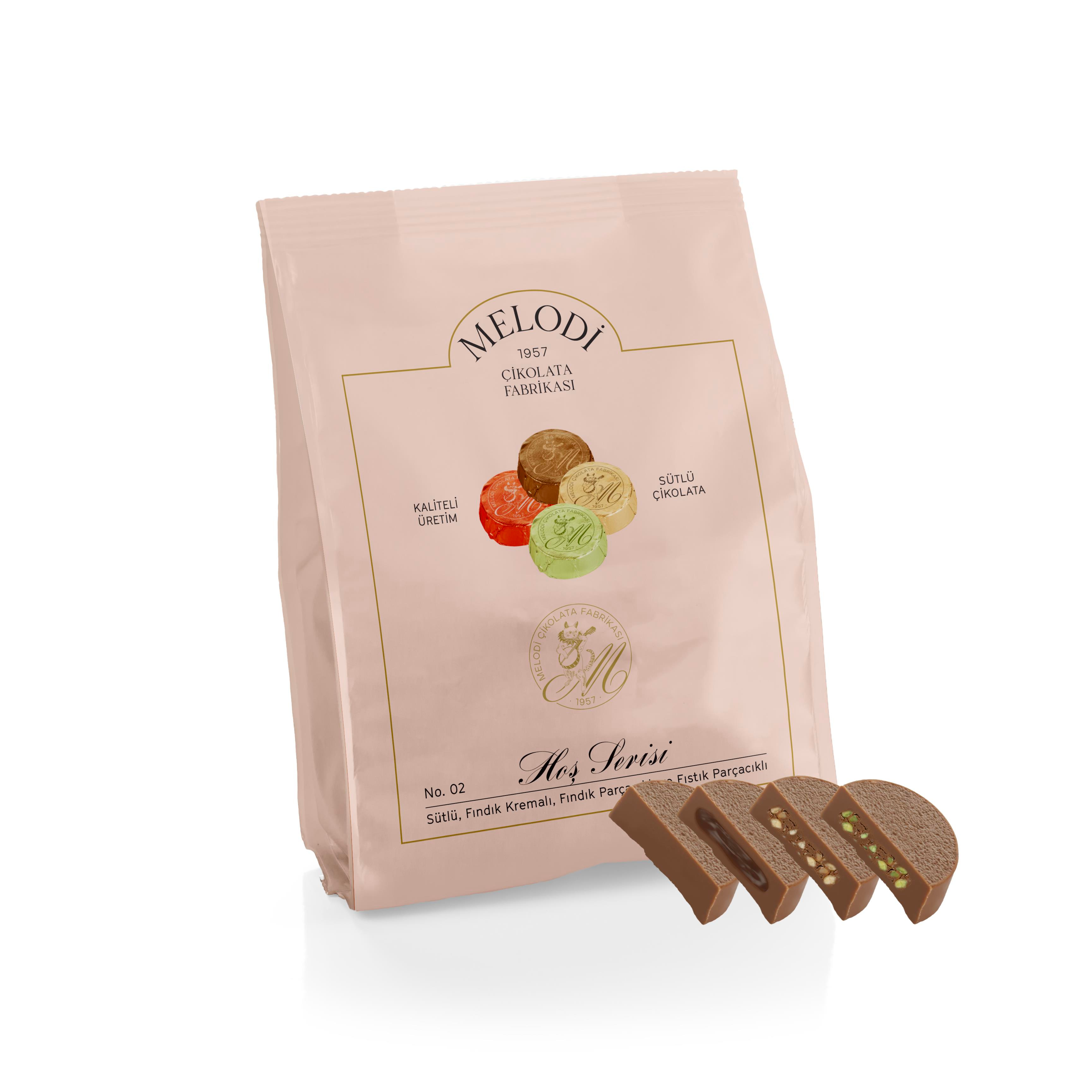 Karışık Çeşnili Dolgulu Çikolata - Hoş Serisi 200g - Melodi Çikolata