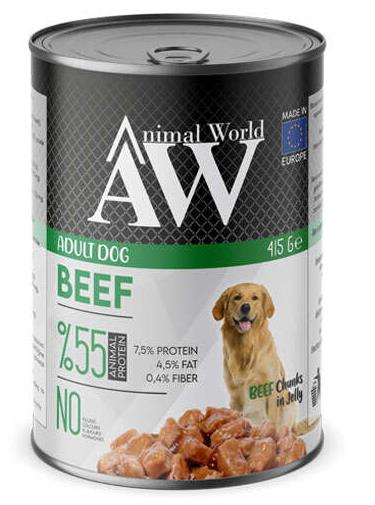 Animal World Chucks in Jelly Beef Biftek Etli Köpek Yaş Maması 415 Gr