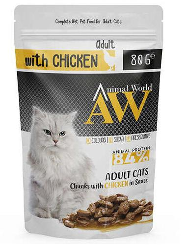 Animal World Tavuk Etli Yaş Mama Kedi 80 Gr