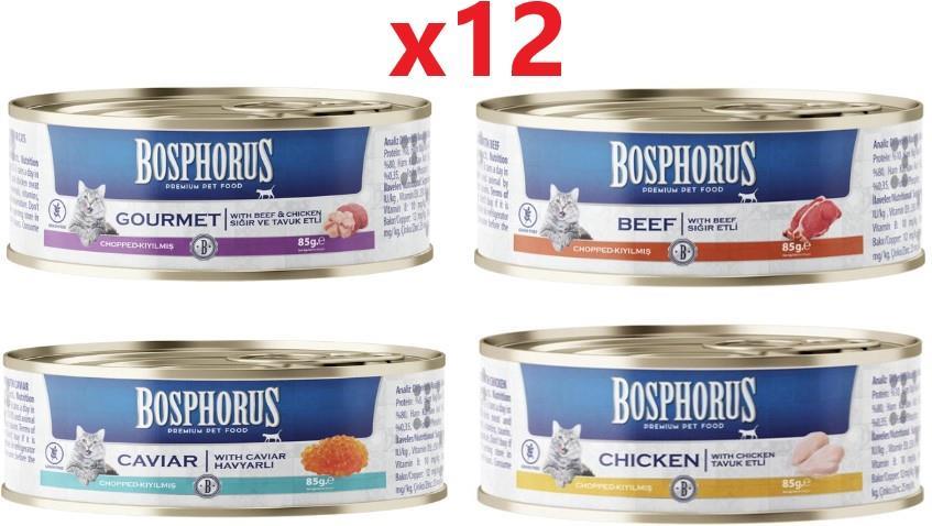 Bosphorus Karışık Tahılsız Kedi Konservesi 85 gr x 12 Adet