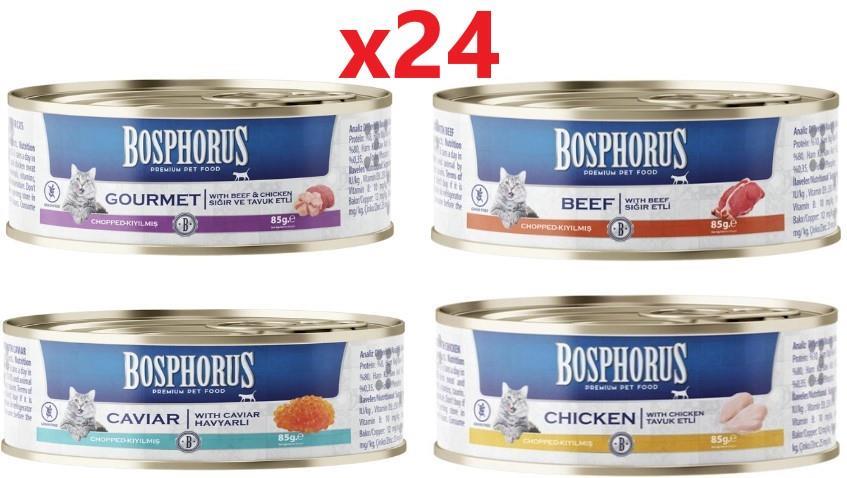 Bosphorus Karışık Tahılsız Kedi Konservesi 85 gr x 24 Adet