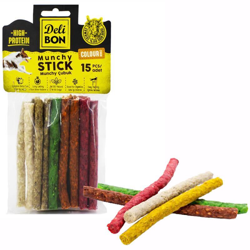 Delibon Deri Munchy Çubuk Orta Boy 15li Paket Karışık Renk