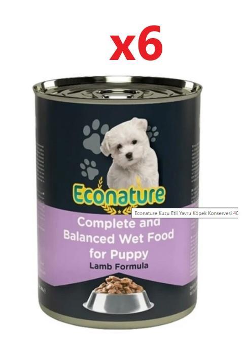 Econature Kuzu Etli Yavru Köpek Konservesi 400 gr x 6 Adet