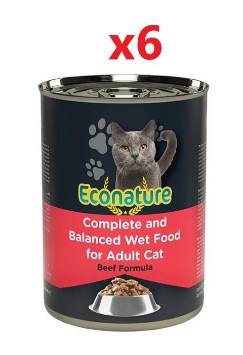 Econature Sığır Etli Yetişkin Kedi Konservesi 400 Gr x 6 Adet