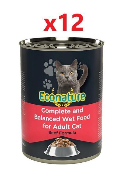 Econature Sığır Etli Yetişkin Kedi Konservesi 400 Gr x 12 Adet