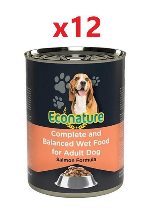 Econature Somonlu Yetişkin Köpek Konservesi 400 Gr X 12 Adet
