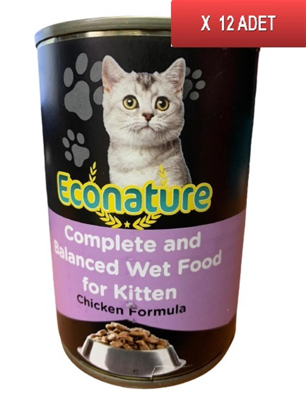 Econature Tavuk Etli Konserve Yavru Kedi Maması 12 x 400 G