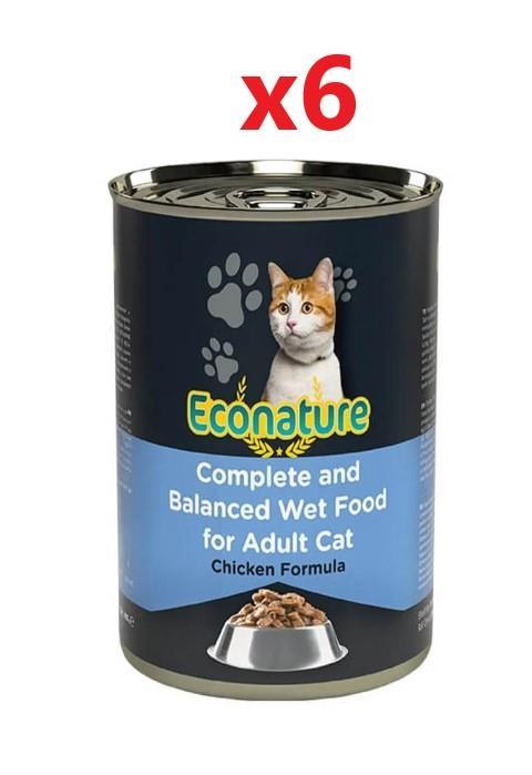 Econature Tavuk Etli Yetişkin Kedi Konservesi 400 gr x 6 Adet