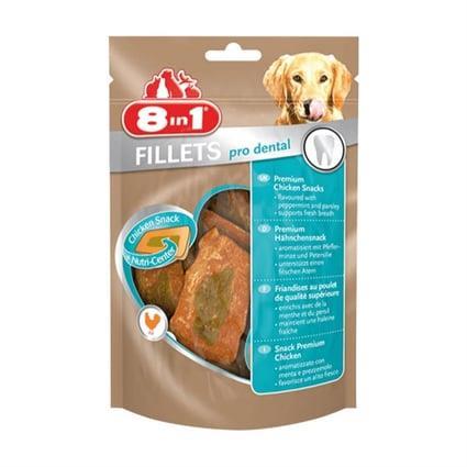 8in1 Poch Fillets Pro Dental Nane Aromalı Köpek Ödülü 80gr X 4 Adet