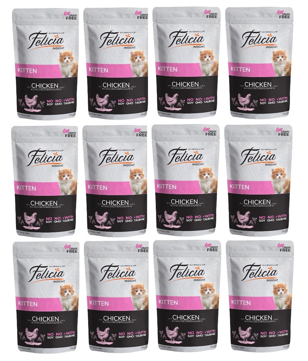 Felicia Tahılsız Yavru Tavuklu Yaş Kedi Maması 85 gr x 12 Adet