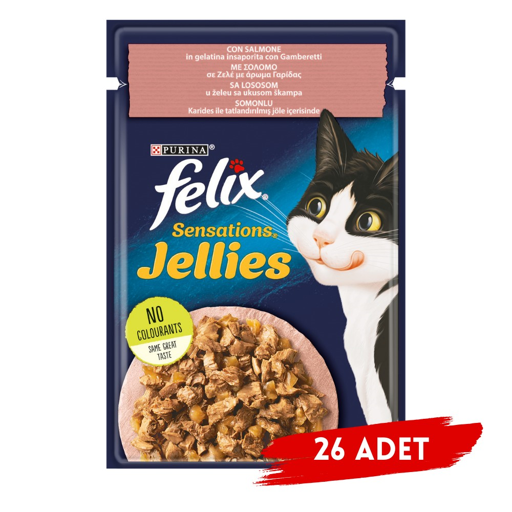 Felix Somon ve Karidesli Yaş Kedi Maması 85 Gr X 26 Adet
