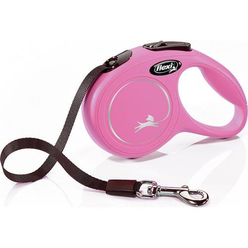 Flexi Pembe New Classic Şeritli Otomatik Gezdirme Tasması 3m Xsmall