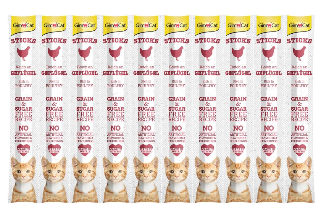 Gimcat Kedi Ödül Çubuğu Sticks Kümes Hayvanı 10'lu