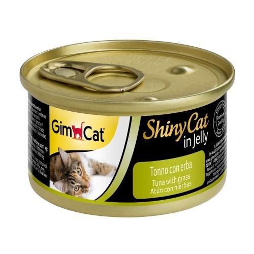 Gimcat Shiny Cat Ton Balıklı Çimenli Jöleli 70 gr