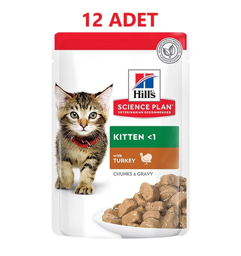 Hills Kitten Hindili Pouch Yavru Kedi Konservesi 85 gr x 12 Adet