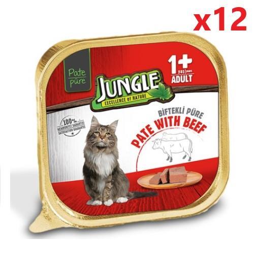 Jungle Kedi 100 Gr Dana Etli Ezme Pate 12'li