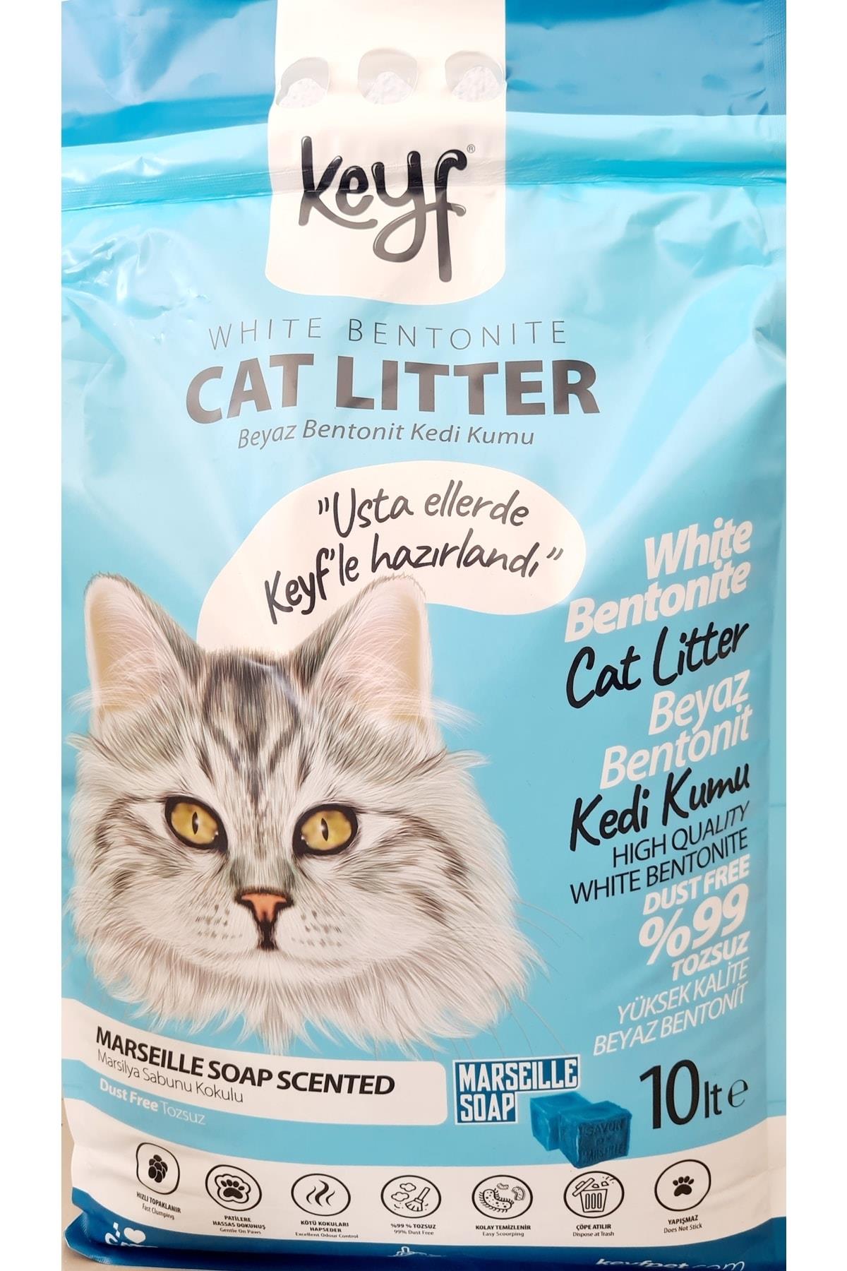 Keyf Marsilya Sabun Kokulu Bentonit Kedi Kumu 10 Lt