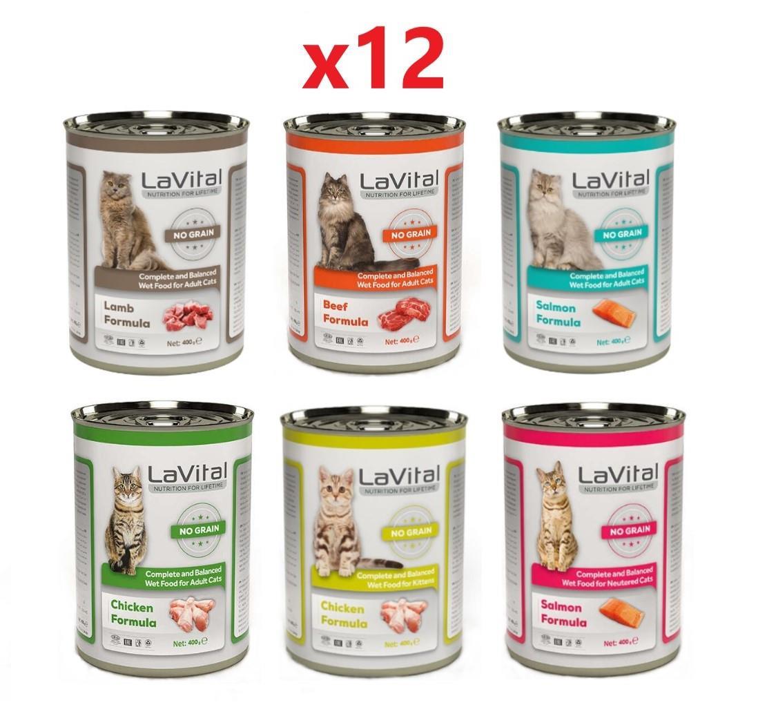 La Vital Tahılsız Karışık Kedi Konservesi Püre 400 Gr X 12 Adet