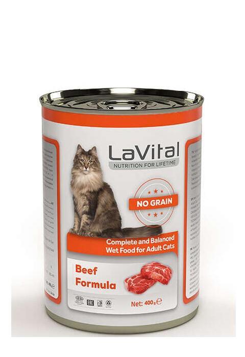 La Vital Tahılsız Sığır Etli Yetişkin Kedi Konservesi Püre 400 Gr