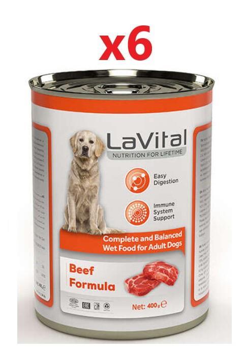 La Vital Tahılsız Sığır Etli Yetişkin Köpek Konservesi Püre 400 Gr X 6 Adet