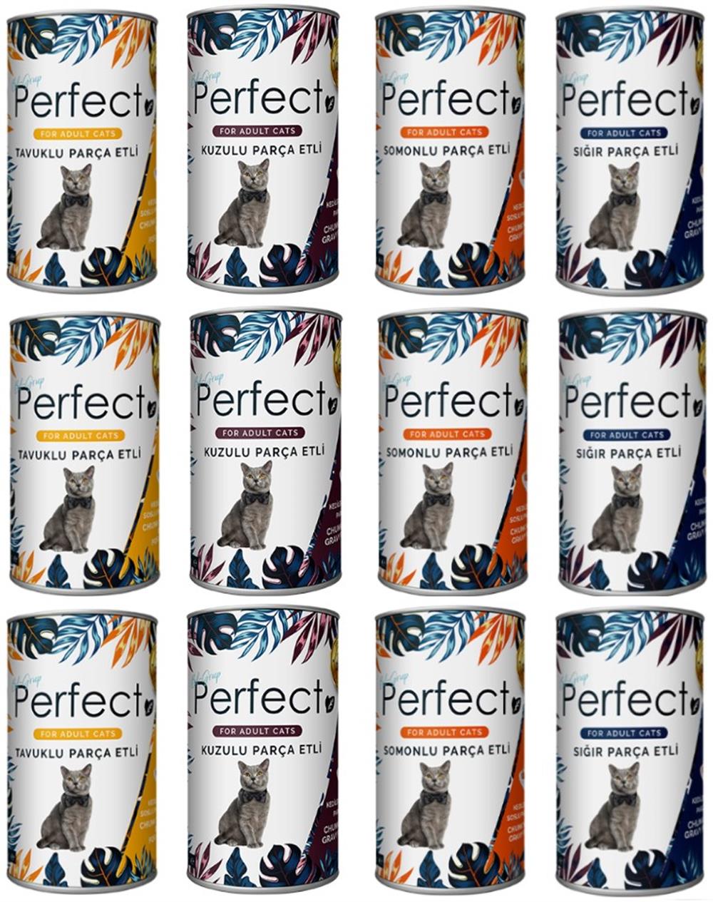 Perfect Parça Etli Karışık Kedi Maması 400 gr x 12 Adet