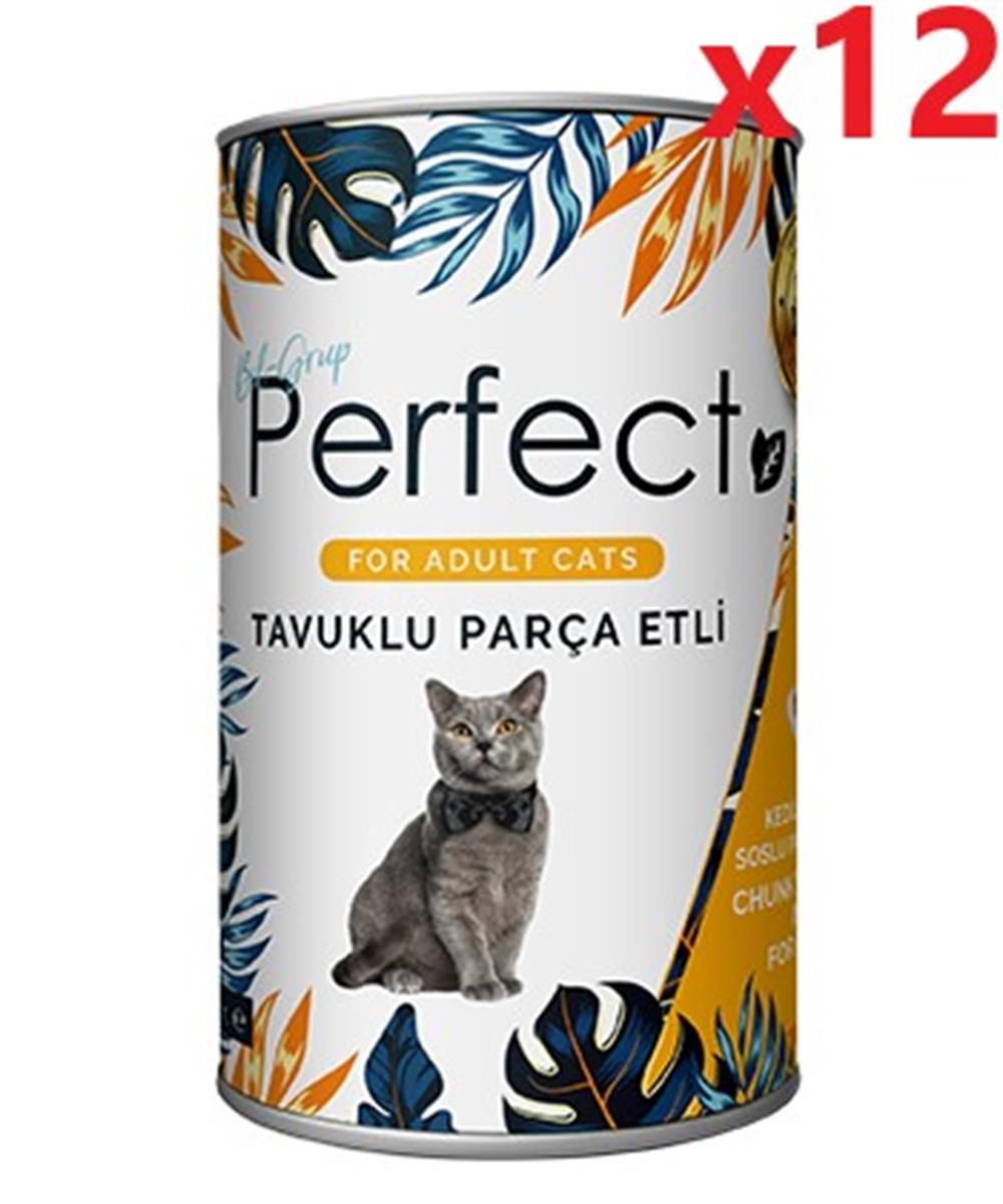 Perfect Tavuklu Parça Etli Yetişkin Kedi Maması 400 gr x 12 Adet