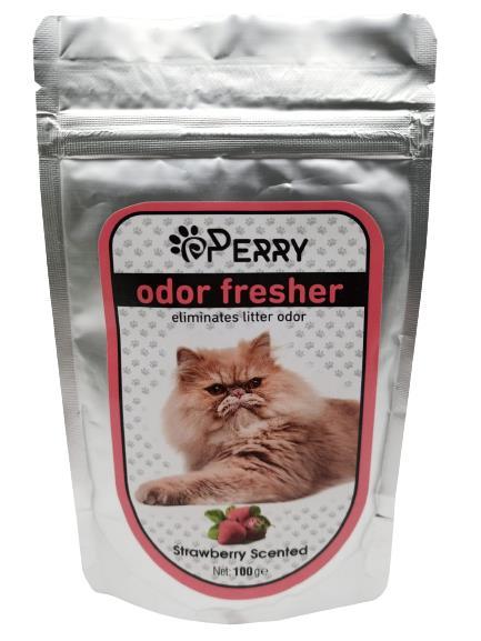 Perry Odor Fresher Çilek Özlü Kedi Kumu Koku Giderici 100 gr