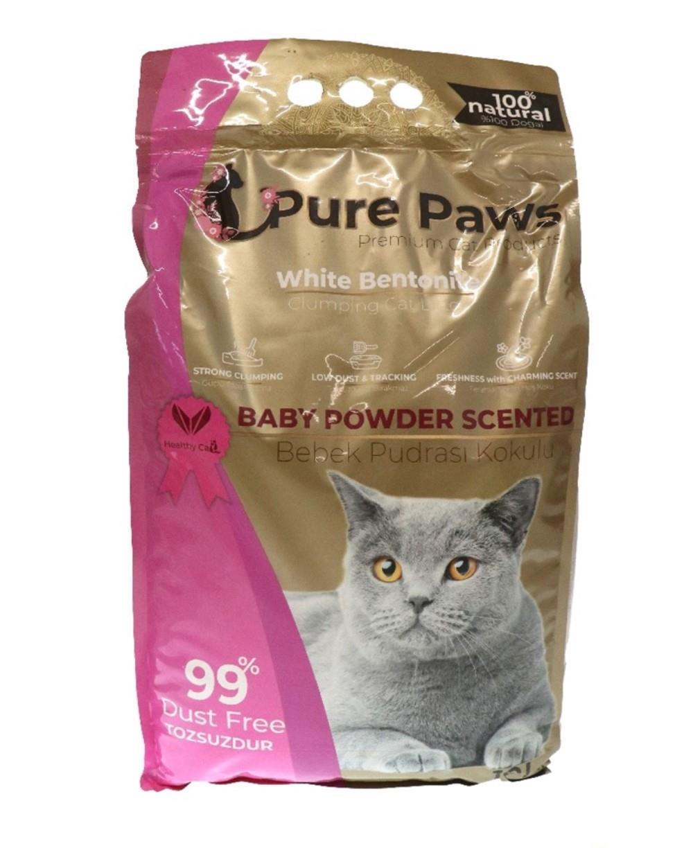 Pure Paws İnce Taneli Bebek Pudralı Bentonit Kedi Kumu 10 Lt