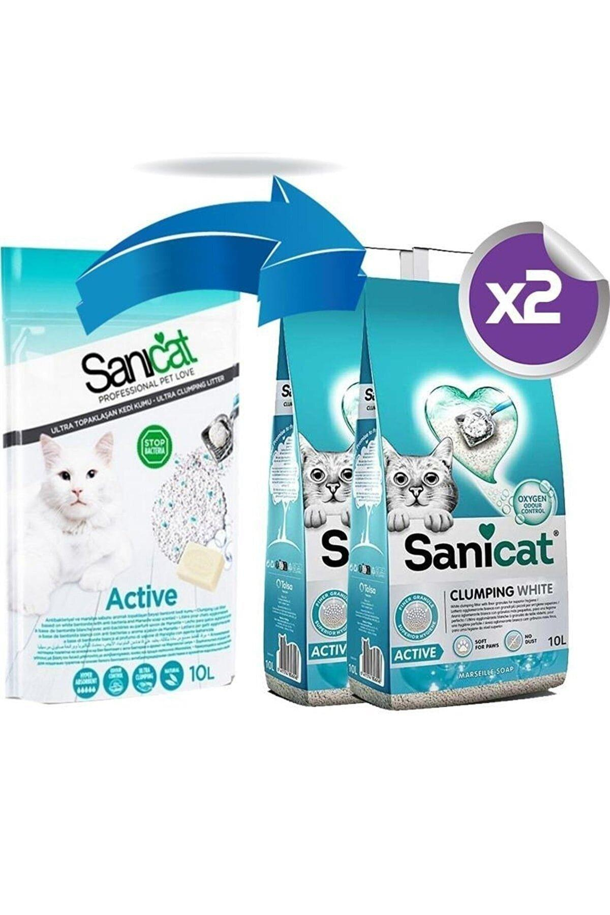 Sanicat Active Marsilya Sabunu Kokulu Kedi Kumu 10 Lt 2'li Set