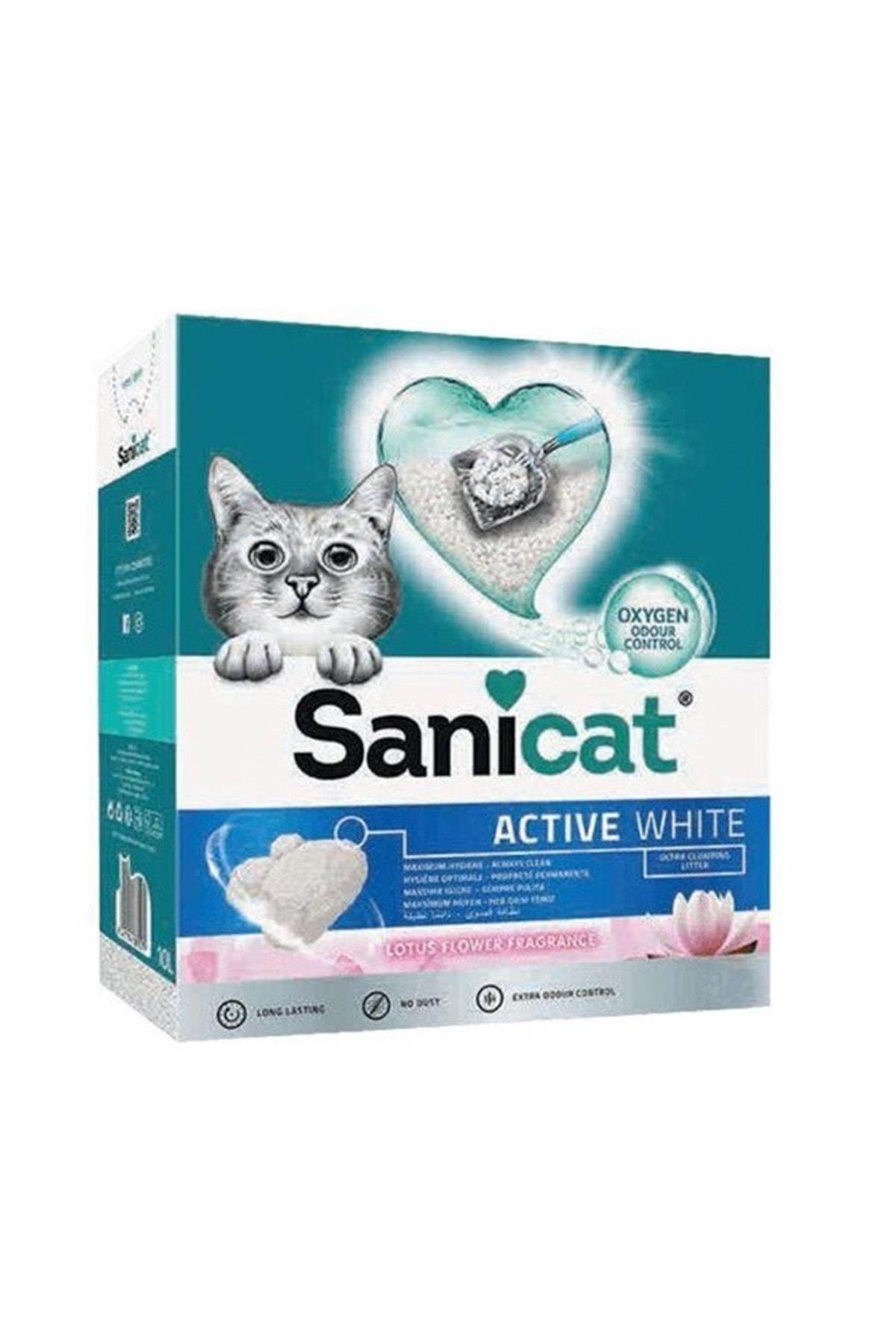 Sanicat Active White Süper Topaklanan Kedi Kumu Lotus Çiçeği Kokulu 6 Lt