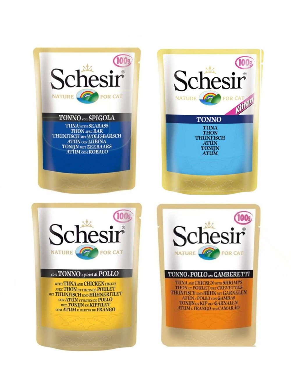 Schesir Karışık Kedi Yaş Maması 100 gr x 4 Adet
