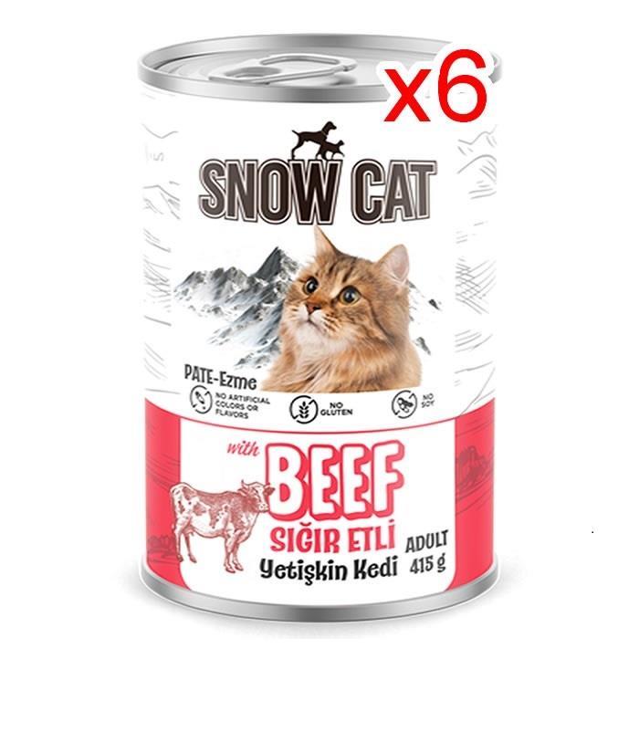 Snow Cat Sığır Etli Kedi Konserve 400gr-6 Adet